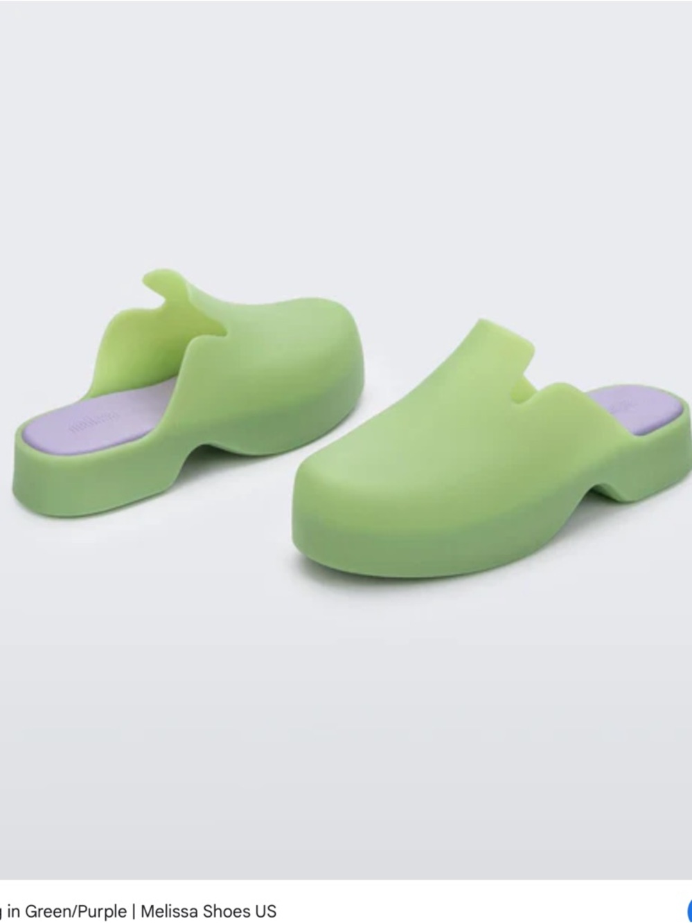 Melissa Lime Green Platform Slide Sandals Purple Footbed EU 37 US 6 Vegan